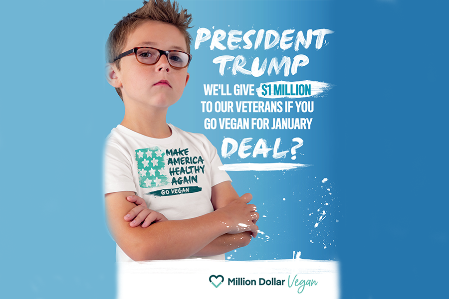 $1 Million Offer to President Trump: Go Vegan for January and the Veterans Will Receive $1M