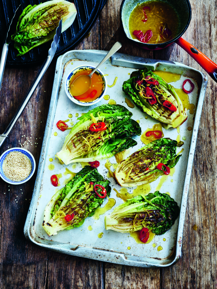 GRILLED BABY GEM LETTUCE IN ORANGE SAUCE