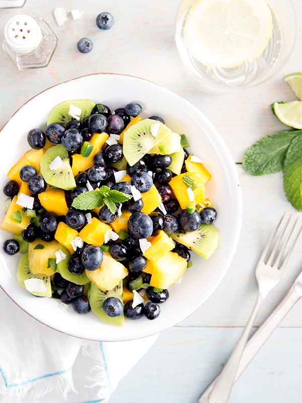 Summer Fruit Salad with Jalapeno Mint & Lime