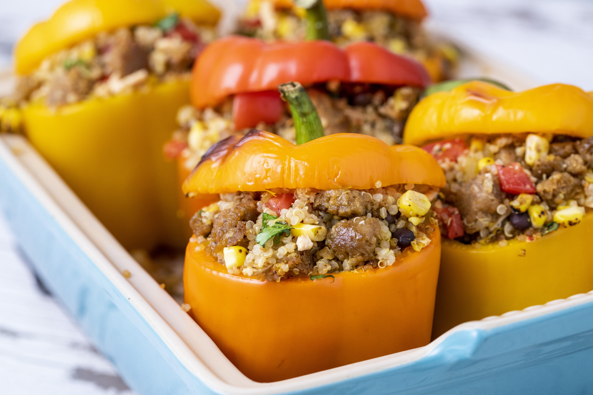 BEYOND SAUSAGE STUFFED PEPPERS - VEGWORLD Magazine