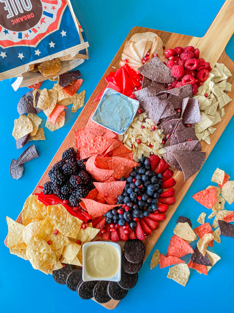 Red, White, and Blue Vegan Charcuterie Board