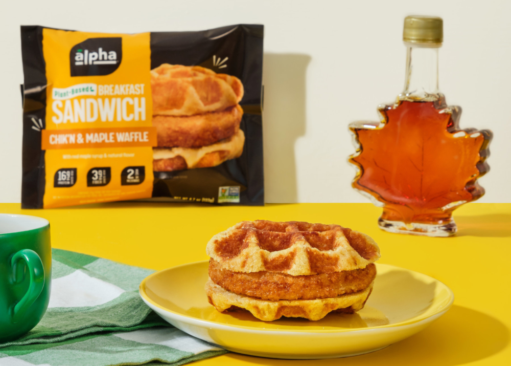 Alpha Foods Launches Chik’n & Maple Waffle Breakfast Sandwich