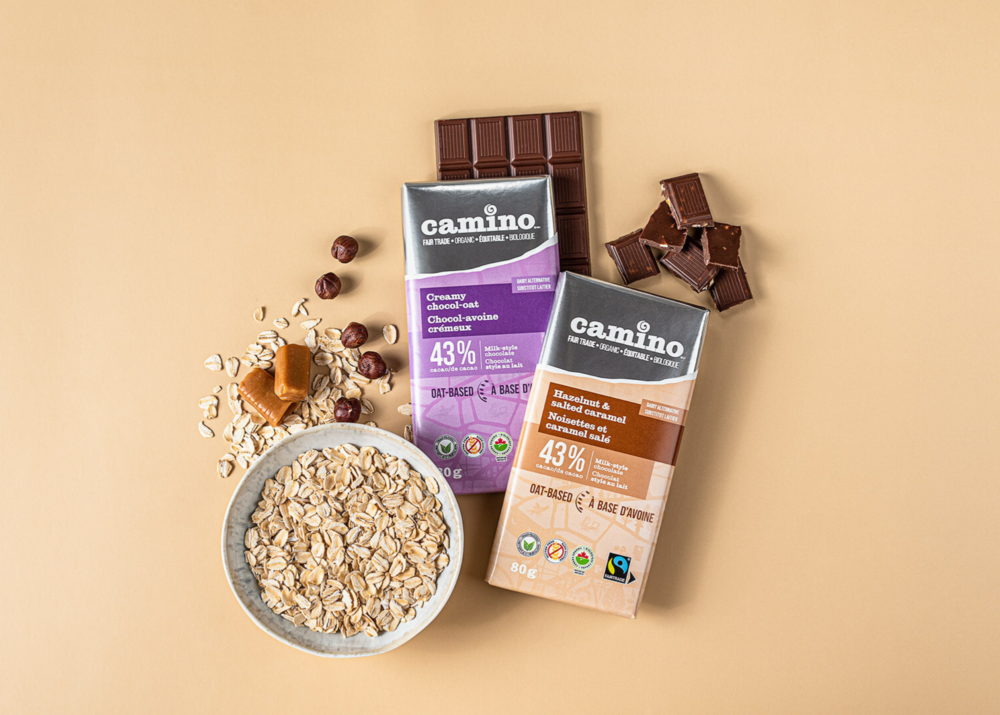 Camino Unveils Two New Fair Trade Plant-Based Chocolate Bars Made with Oat Milk